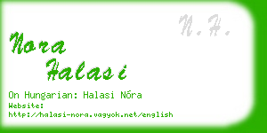 nora halasi business card